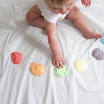 baby sensory play, baby paint, sitting baby