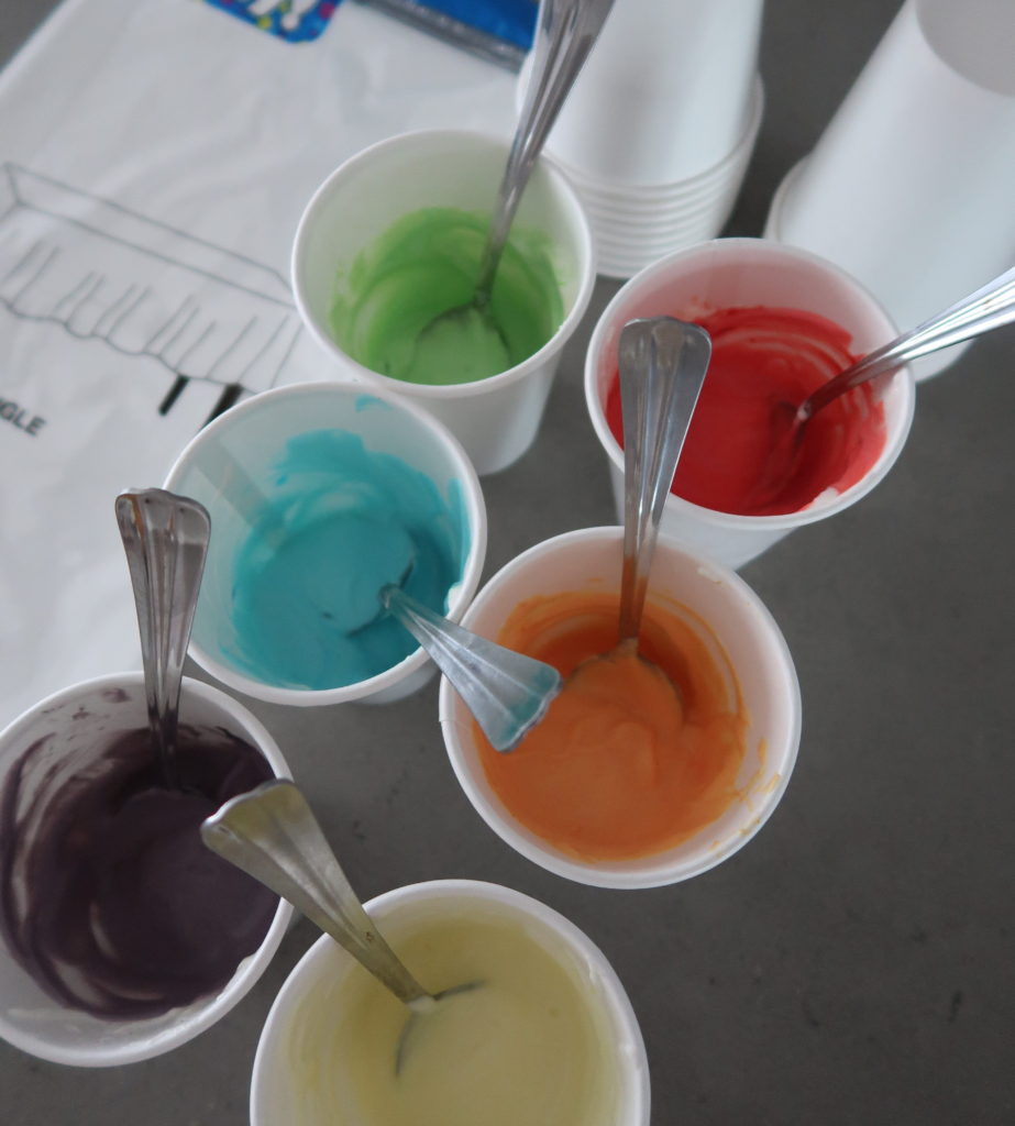 baby paint, sensory play, kool aid, yogurt